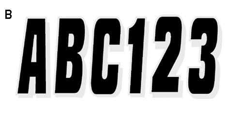 Hardline Products 320 Series Boat, Pwc, & Marine Registration Number Kits - Click Image to Close